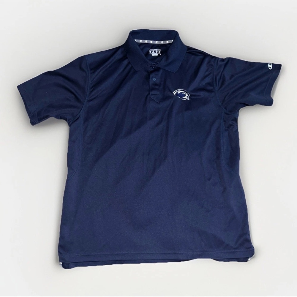 Penn State Nittany Lions Polo Shirt Champion Blue Embroidered Short Sleeve XL